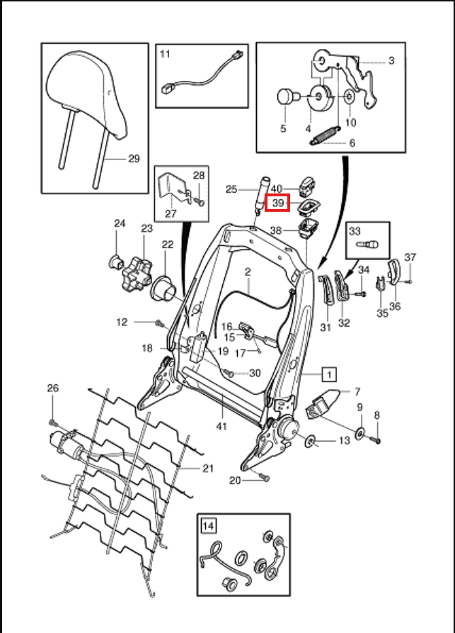 Volvo C30 Seat Switch Bezel Set of 2 All Colours (39897808) — view 4