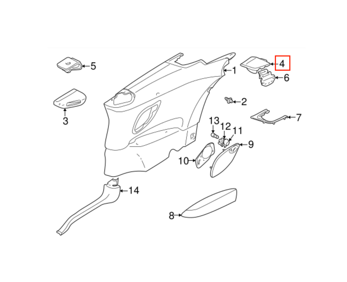 Volvo C70 Convertible MK1 Top Flap Mechanism Cover Left or Right All Colours (39961404 / 39961432) — view 5