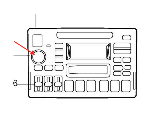 Volvo C70 S70 V70 XC70 Radio Knob Volume Control Power Button Black (9116855) — view 4