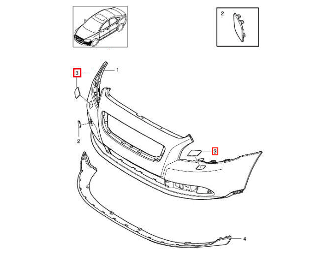 Volvo S40/V40 Wipers Blades Covers Set of 2 Left and Right Primed (39886377 & 30744954) — view 4