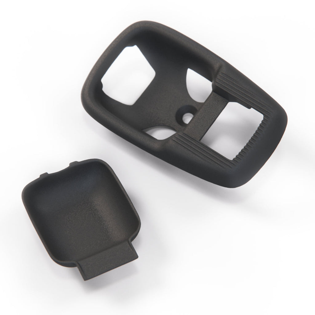 VW Door Pull Latch Cover Plate & Finger Cup Black 111837239B — view 3