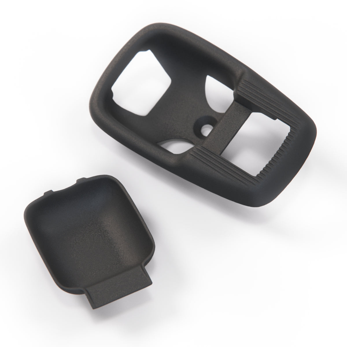 VW Door Pull Latch Cover Plate & Finger Cup Black 111837239B — view 3