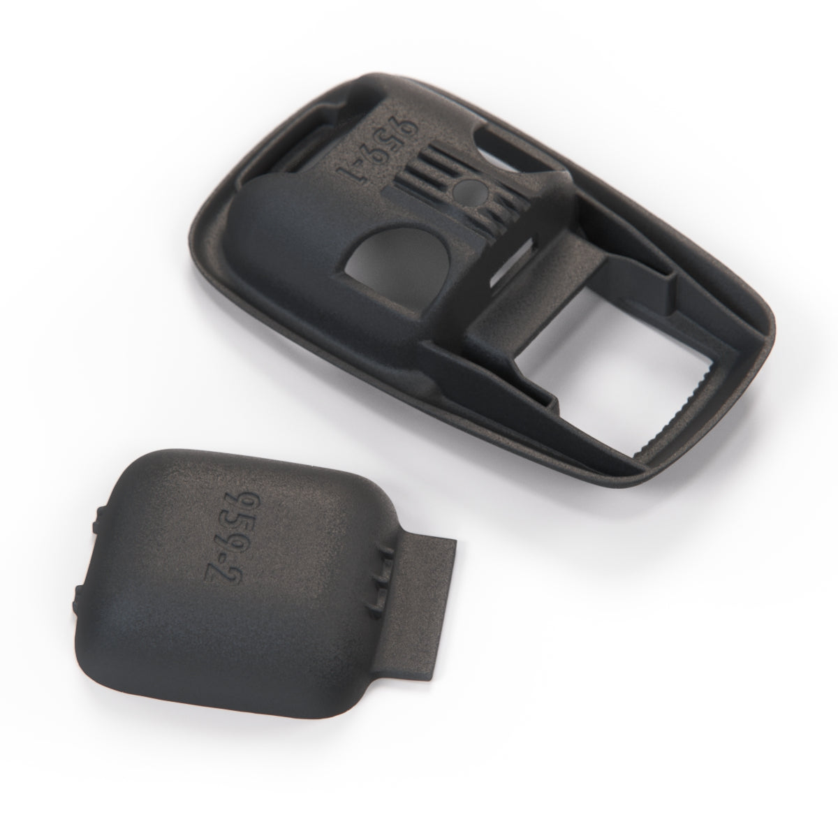 VW Door Pull Latch Cover Plate & Finger Cup Black 111837239B — view 4