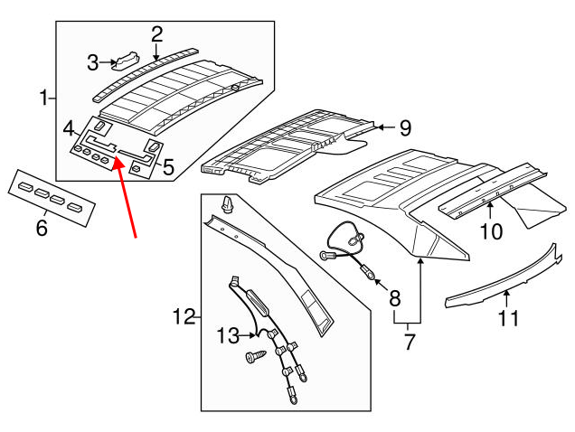 VW Eos 1F 1F7 1F8 Repair Set of 2 For Guide Pieces Black 1Q0871161 — view 4