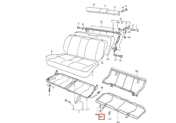 VW Golf MK1 Convertible Cover Cap For The Rear Seat Black Trim Set Of 2 161885669 — view 3