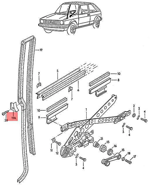VW Golf MK1 Convertible Pillar Trim Cover Left And Right Black 155847347 & 155847348 — view 3
