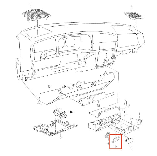 VW Jetta Golf MK3 GLX OBD Port Cover Trim Black NLA 1H1858981B — view 3