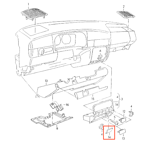 VW Golf MK3 VR6 OBD Port Cover | Black Trim Replacement 1H1858981C — view 3