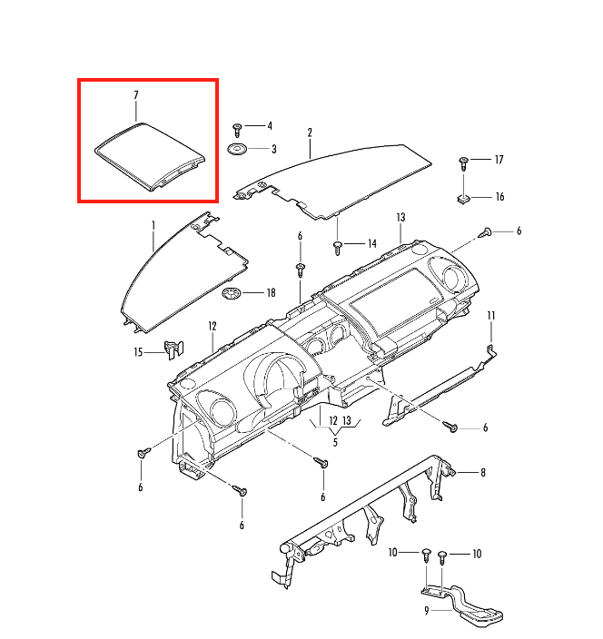 VW New Beetle Center Console 3 VDO Gauges Cover LHD Or RHD 1C0858061B — view 12
