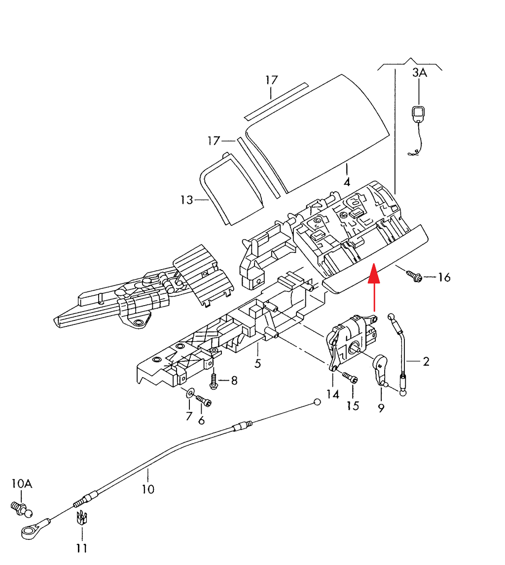Volkswagen New Beetle Holder Convertible Repair Kit for Soft Top Flap - Black - Left or Right - 1Y0871349B / 1Y0871350B — view 5