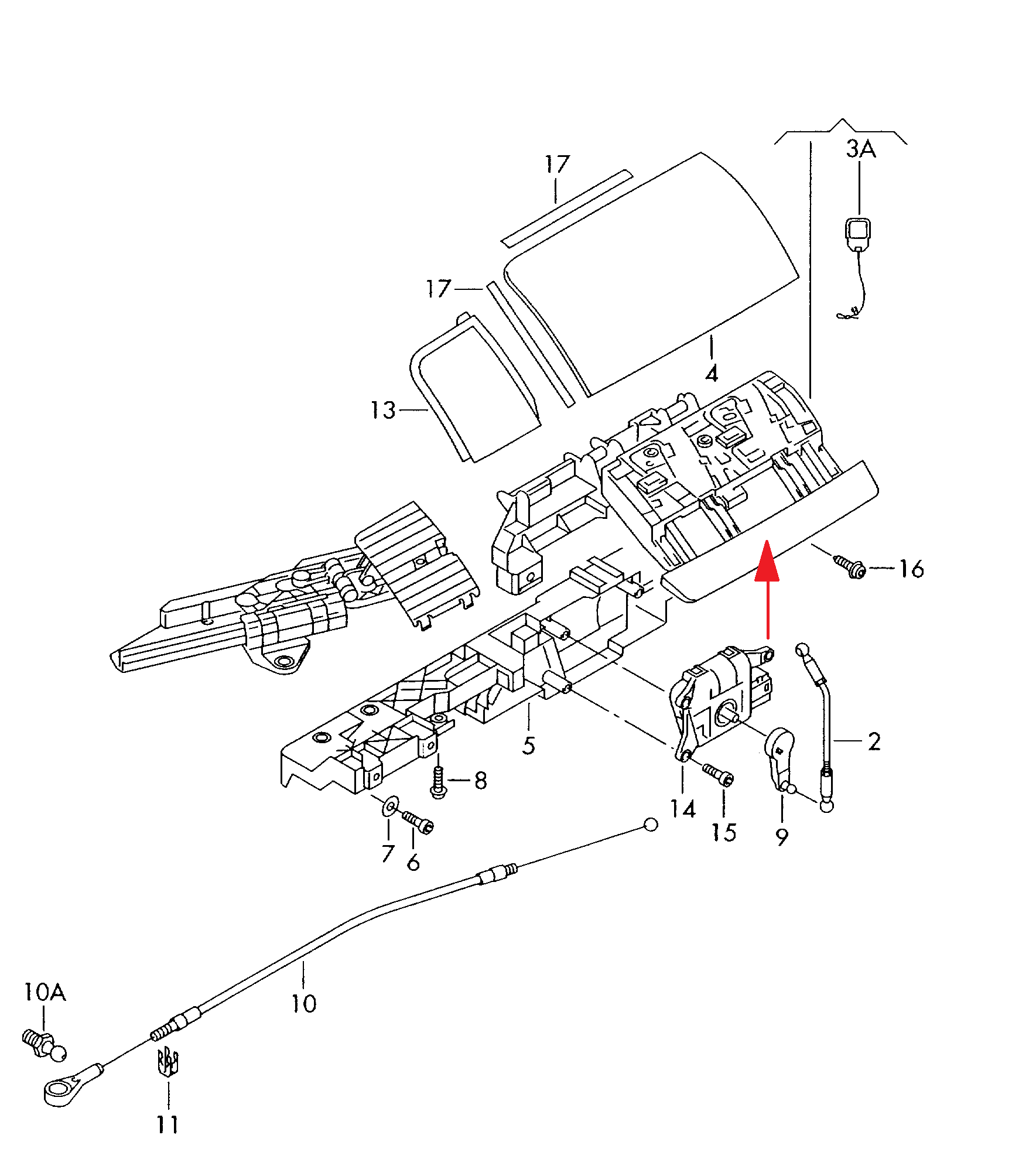 Volkswagen New Beetle Holder Convertible Repair Kit for Soft Top Flap - Black - Left or Right - 1Y0871349B / 1Y0871350B — view 5