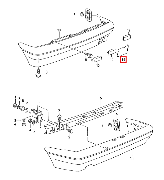 Volkswagen Polo Tow Eye Cover Flap Lid Rear Bumper Black (867807441) — view 5