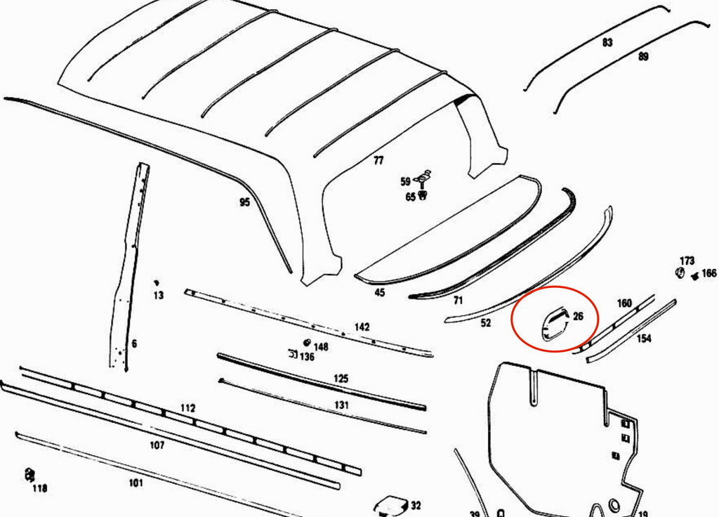 Mercedes-Benz W108 W109 W111 W112 Trunk Wall Plastic Cover - High-Quality Replacement (1086930333) — view 2