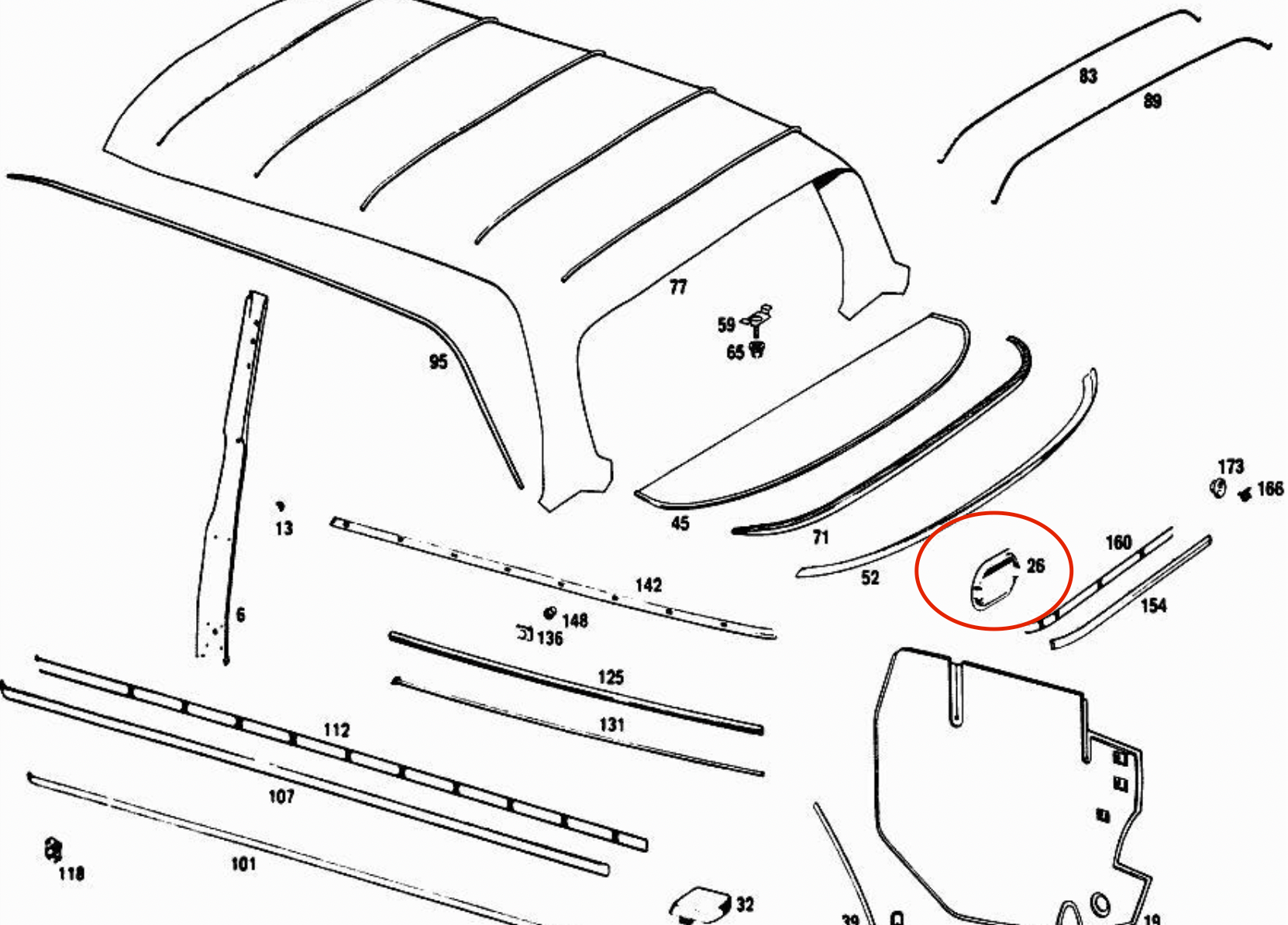 W108 W109 W111 W112 Trunk wall plastic cover (Mercedes-Benz  1086930333) — view 2