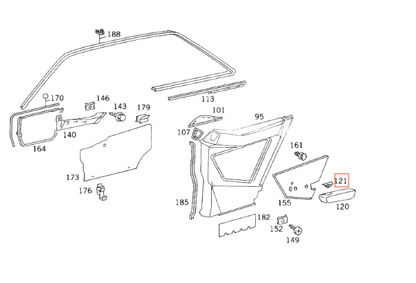 Mercedes-Benz W124 Coupe C124 Housing Frame Switch Rear Window - Set of 2 - Left & Right - A1248210365 — view 3
