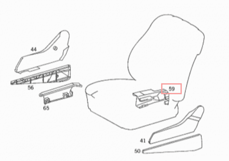 Mercedes-Benz W124 Seat Adjust Trim Cover Set (Left and Right) - 1249192020/1249191920 — view 17
