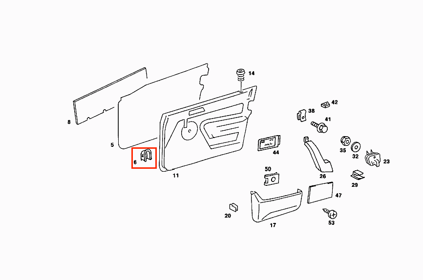 Mercedes-Benz W124 W201 190E 190D Door Card Panel Clip Cover Caps (Set of 4) - Black A2017270287 — view 2