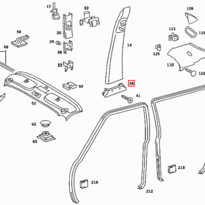 Mercedes W126 B-pillar Trim Cover (Left or Right) - All Colours (A1266920122 / A1266920222) — view 4