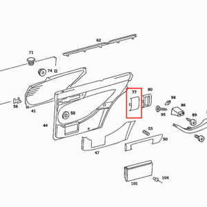 W126 Door Handle Blanking Plate Cover | Mercedes Left/Right | 1267660191, 1267660291 — view 4