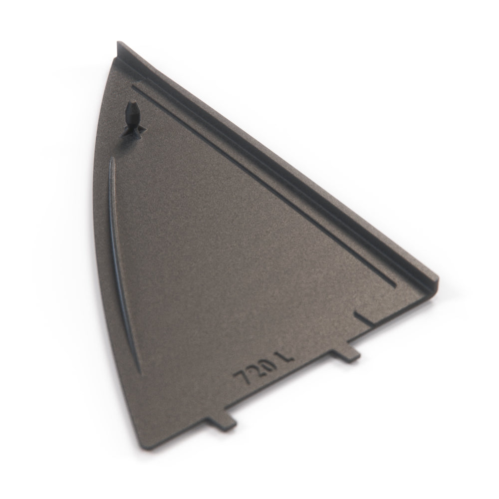 Mercedes W126 Door Mirror Triangle Trim Cover - Left or Right - Black (A1267250511 / A1267250611) — view 2
