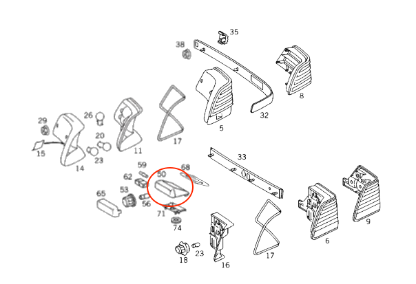Mercedes W140 Additional Stop Lamp Light Repair Kit (A14082018565) — view 18
