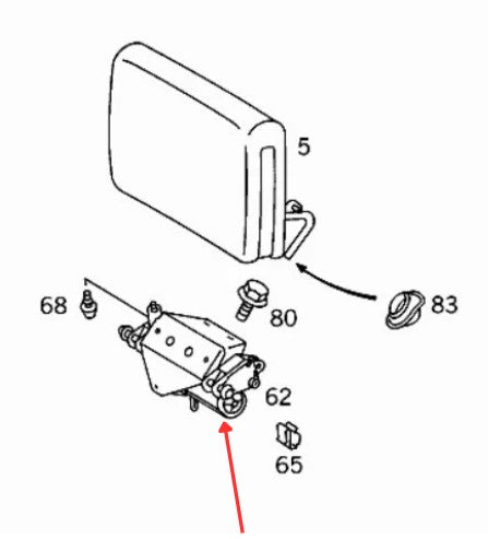 Mercedes-Benz C140 Electric Rear Headrest Motor Gear Repair Kit — view 4