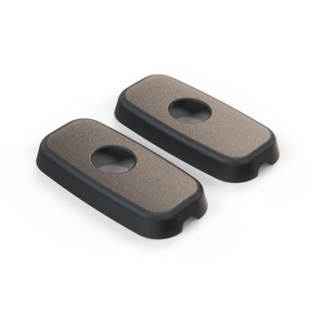 Mercedes W140 Sun Visor Mount End Cap Trim Set (A1408102310 / A1408102410) — view 3