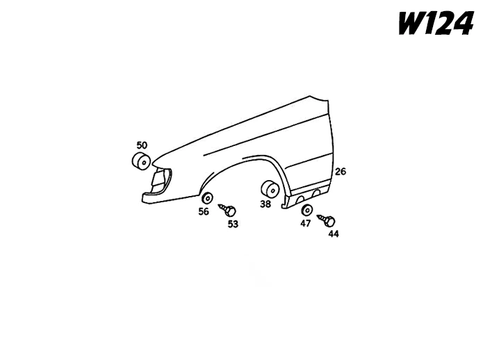 Mercedes W201 AMG W124 AMG Wide Fender Spacer Kit Set - White (HWA1248800197) — view 2