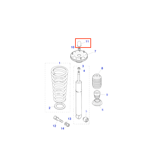 Jaguar XK8 XKR 1996-2006 Front Shock Absorber Mounting Centre Top Cap Set Of 2, Two Version NJA3975BB / NJD3975AB — view 5