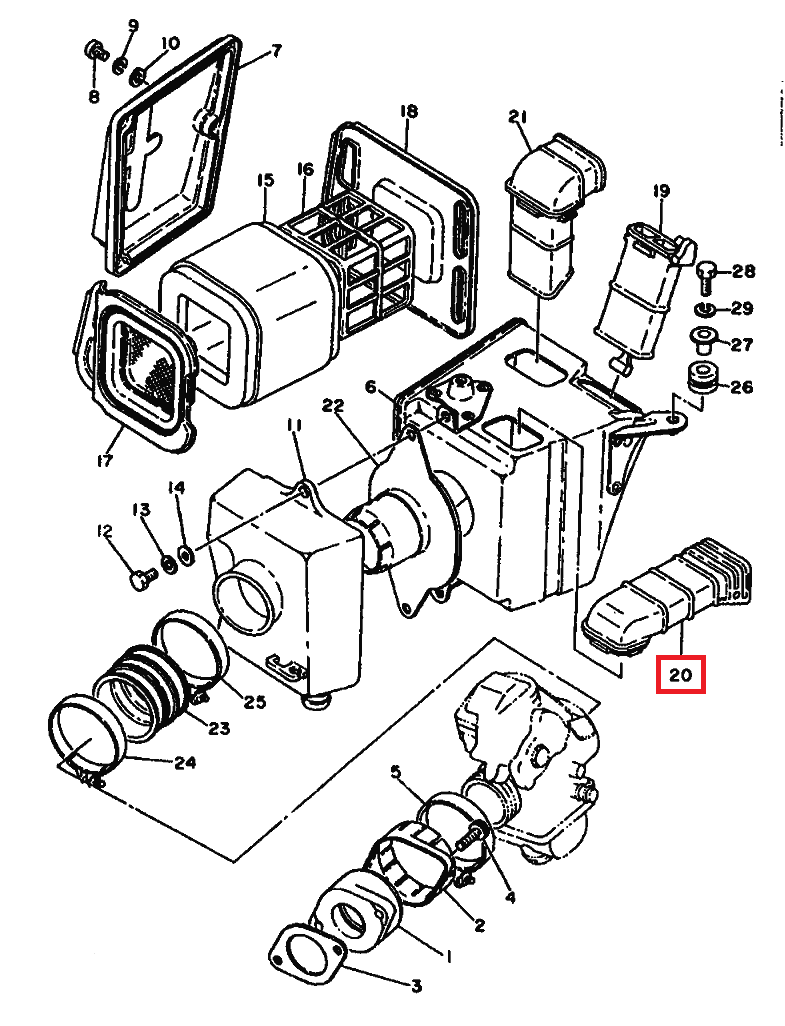 Yamaha XT500 Air Intake Duct Boot Black (583144310000) — view 4