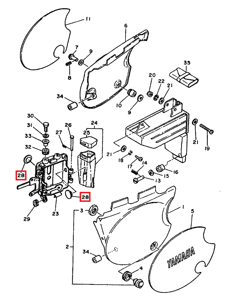 Yamaha XT500 Battery Pad Black (371821210000) — view 4