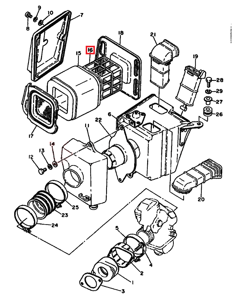 Yamaha XT500 Cage Air Filter Support Black (5831445800) — view 4